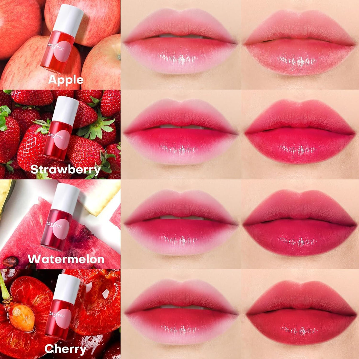 applying bayfree lip tint on lips