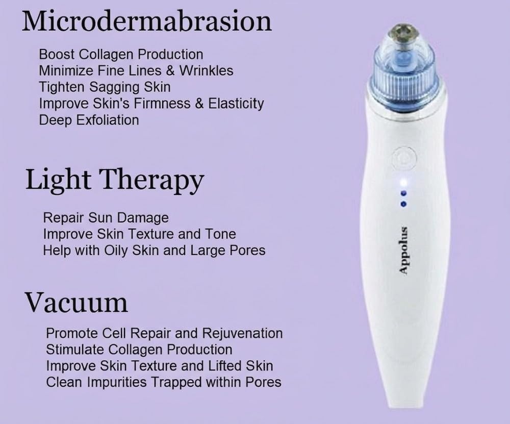 Appolus Diamond Microdermabrasion Machine with USB-C charging port