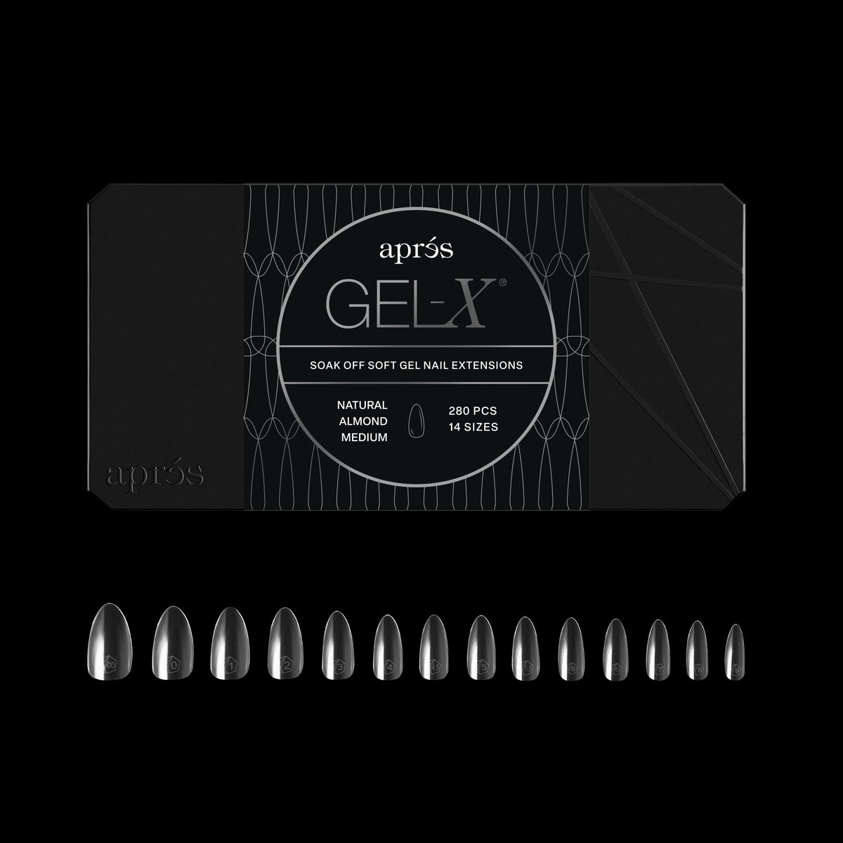 APRÉS Gel-X Almond Box of Nail Tips front view