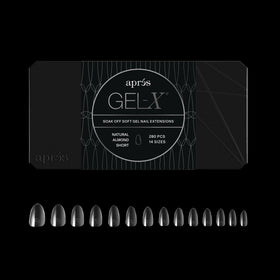 APRÉS Gel-X Almond Nail Tips box front view with 280 tips