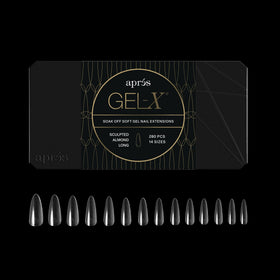 APRÉS Gel-X Almond Nail Tips box front view with 280 tips