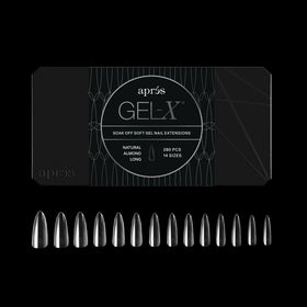 APRÉS Gel-X Almond Nail Tips Box front view with 280 tips