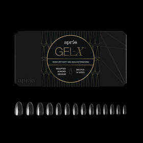 APRÉS Gel-X® Almond Nail Tips box front view with 280 tips
