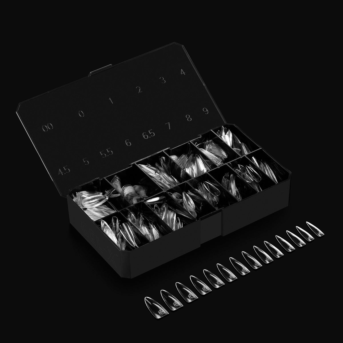 APRÉS Gel-X Almond Nail Tips Box side view with packaging details