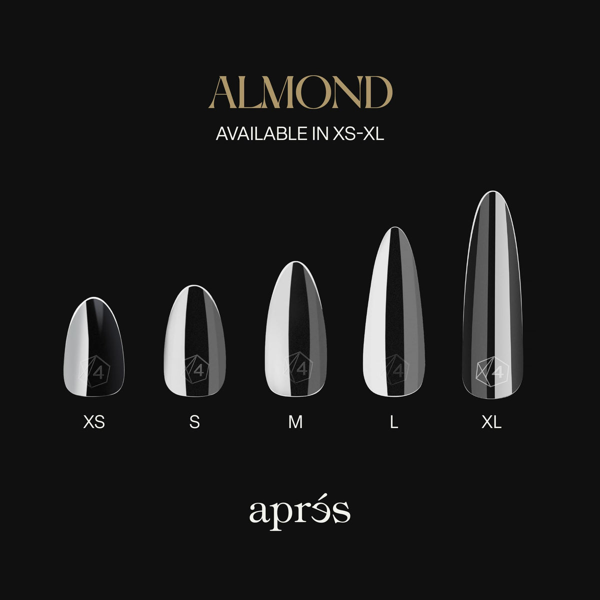 APRÉS Gel-X Almond Nail Tips displayed with a nail art setup