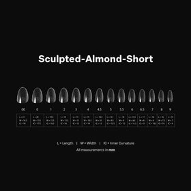 APRÉS Gel-X Almond Nail Tips showing half sizes included