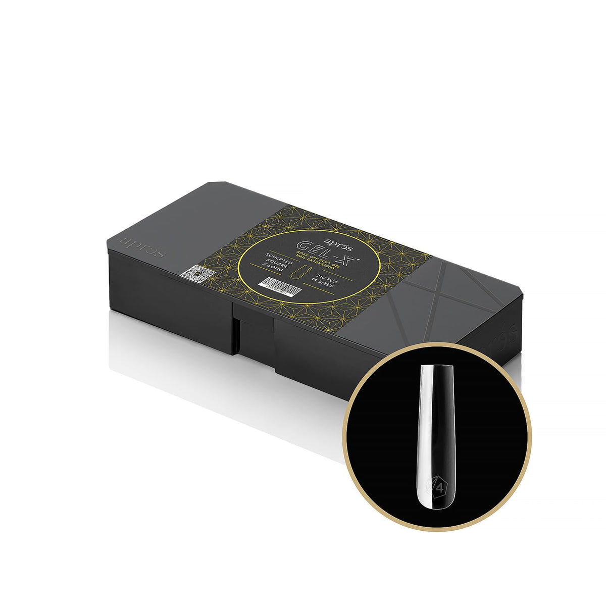 APRÉS Gel-X Sculpted Box of Nail Tips front view with 14 sizes
