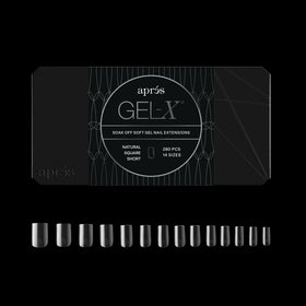 APRÉS Gel-X Square Nail Tips Box front view with 280 tips