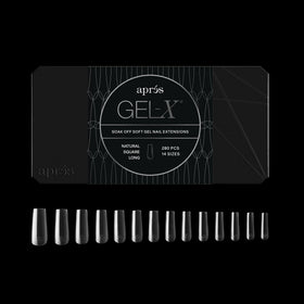 APRÉS Gel-X® Square Nail Tips Box front view with 280 tips