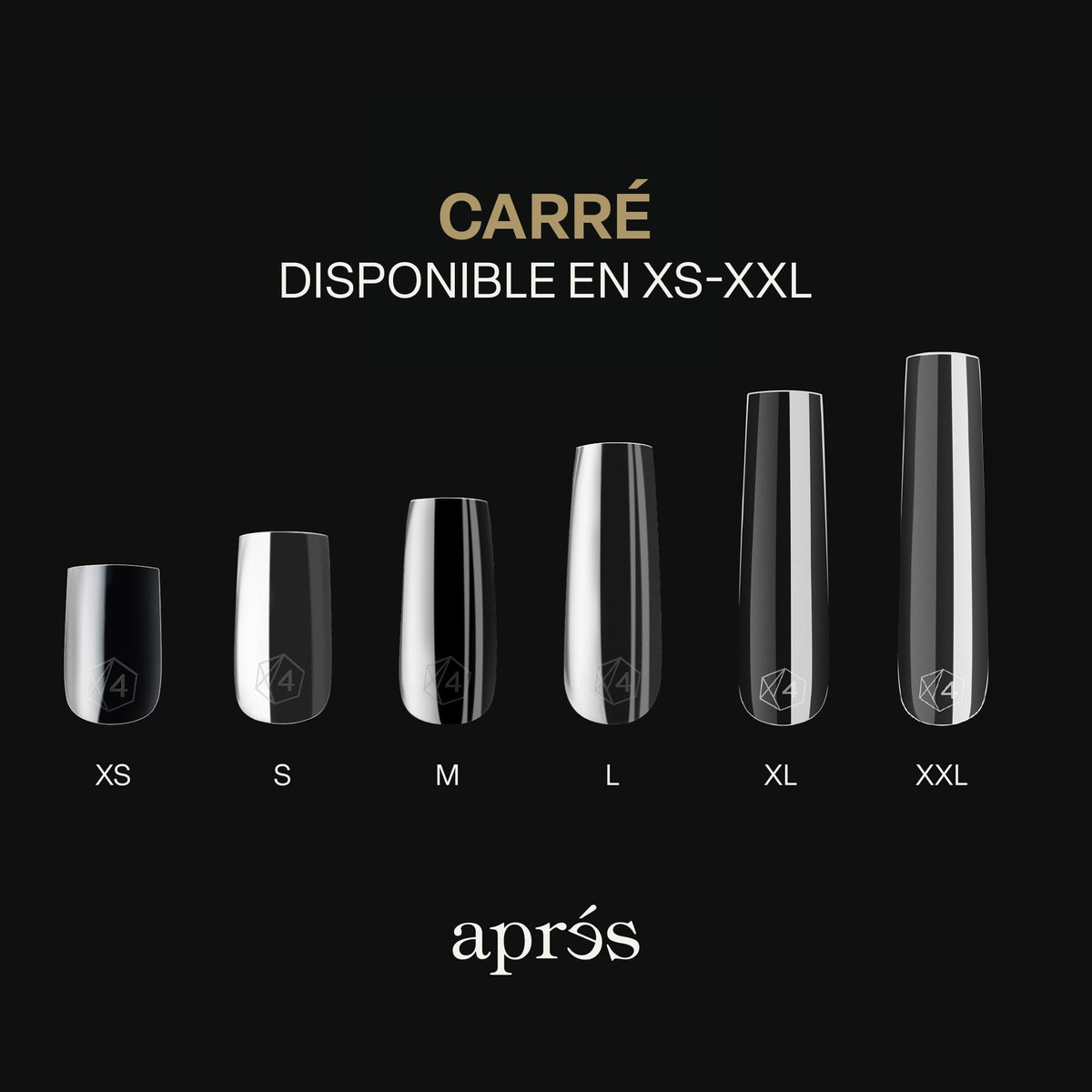 APRÉS Gel-X® Square Nail Tips displayed with acetone for removal