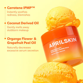 APRILSKIN Carrotene IPMP Cleansing Balm in bathroom setting