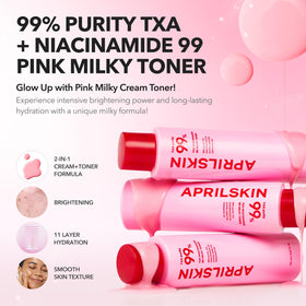 APRILSKIN TXA Niacinamide Pink Milky Toner bottle with cap