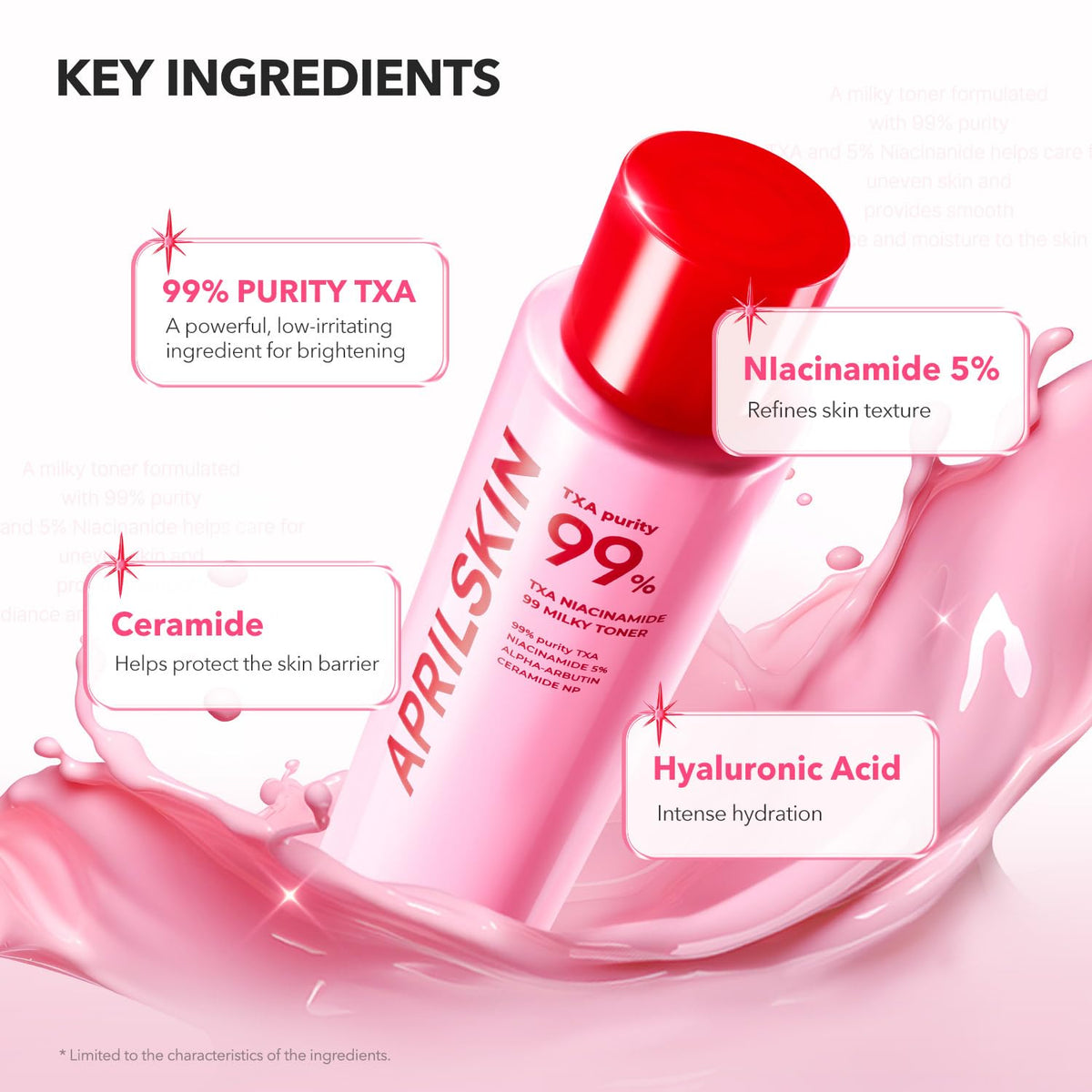 APRILSKIN TXA Niacinamide Pink Milky Toner ingredients list