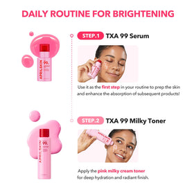 APRILSKIN TXA Niacinamide Pink Milky Toner with other skincare products