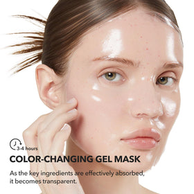 APRILSKIN TXA Pink Capsule Gel Mask showing colour change