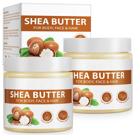 APUUFYQC Shea Butter Raw Organic Hand Cream 2 Pack front view