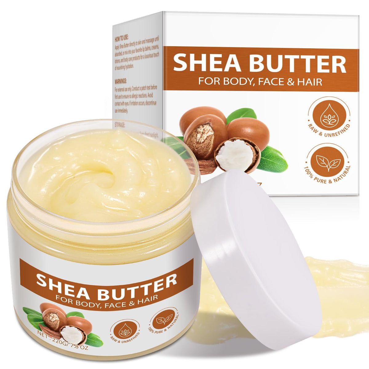 APUUFYQC Shea Butter Raw Organic Hand Cream front view
