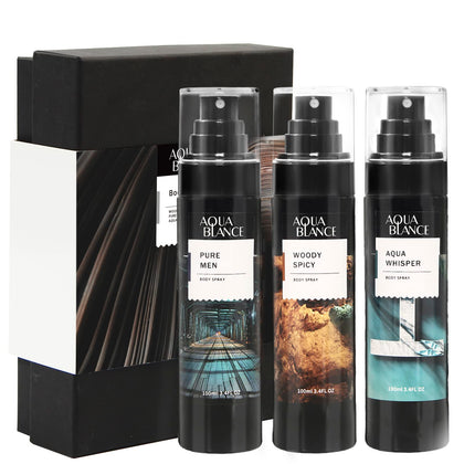 AQUA BLANCE Body Spray for Men, 3-Pack front view