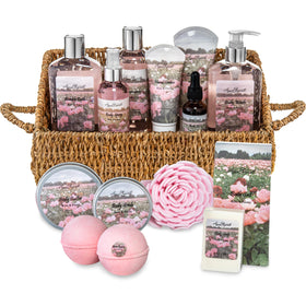Aqua Elegante Spa Gift Basket front view with 15 pieces