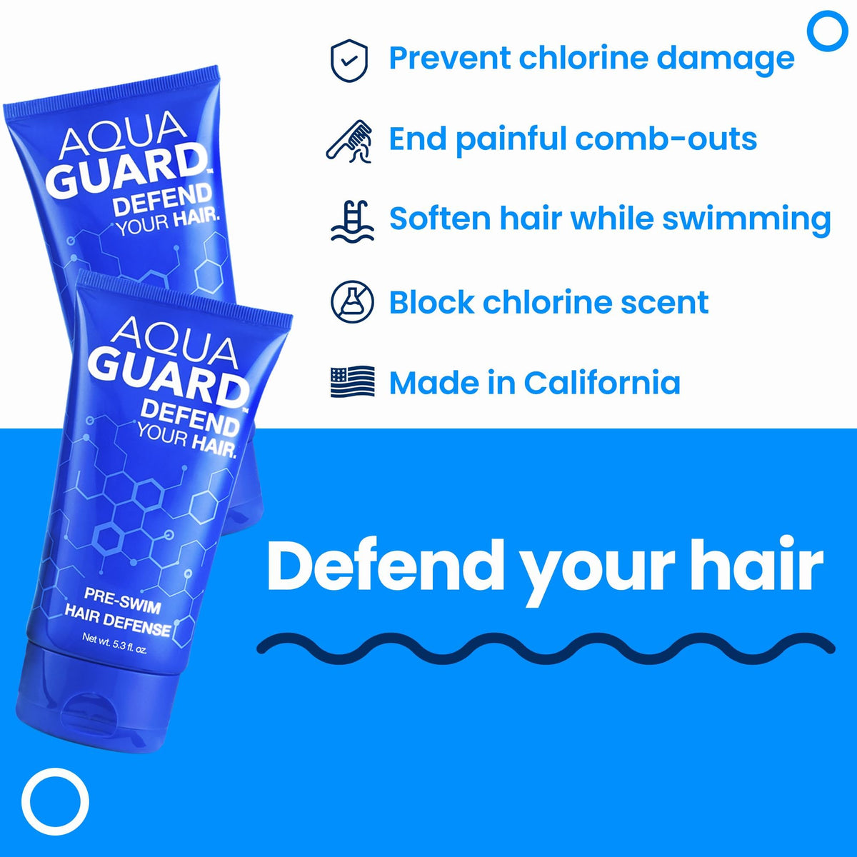 AQUA GUARD Pre-Swim Hair Defense application instructions
