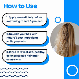 AQUA GUARD Pre-Swim Hair Defense in a swimming setting