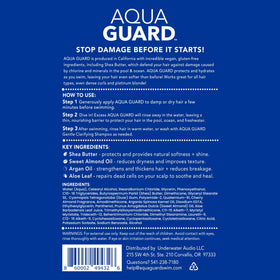 AQUA GUARD Pre-Swim Hair Defense on a bathroom counter