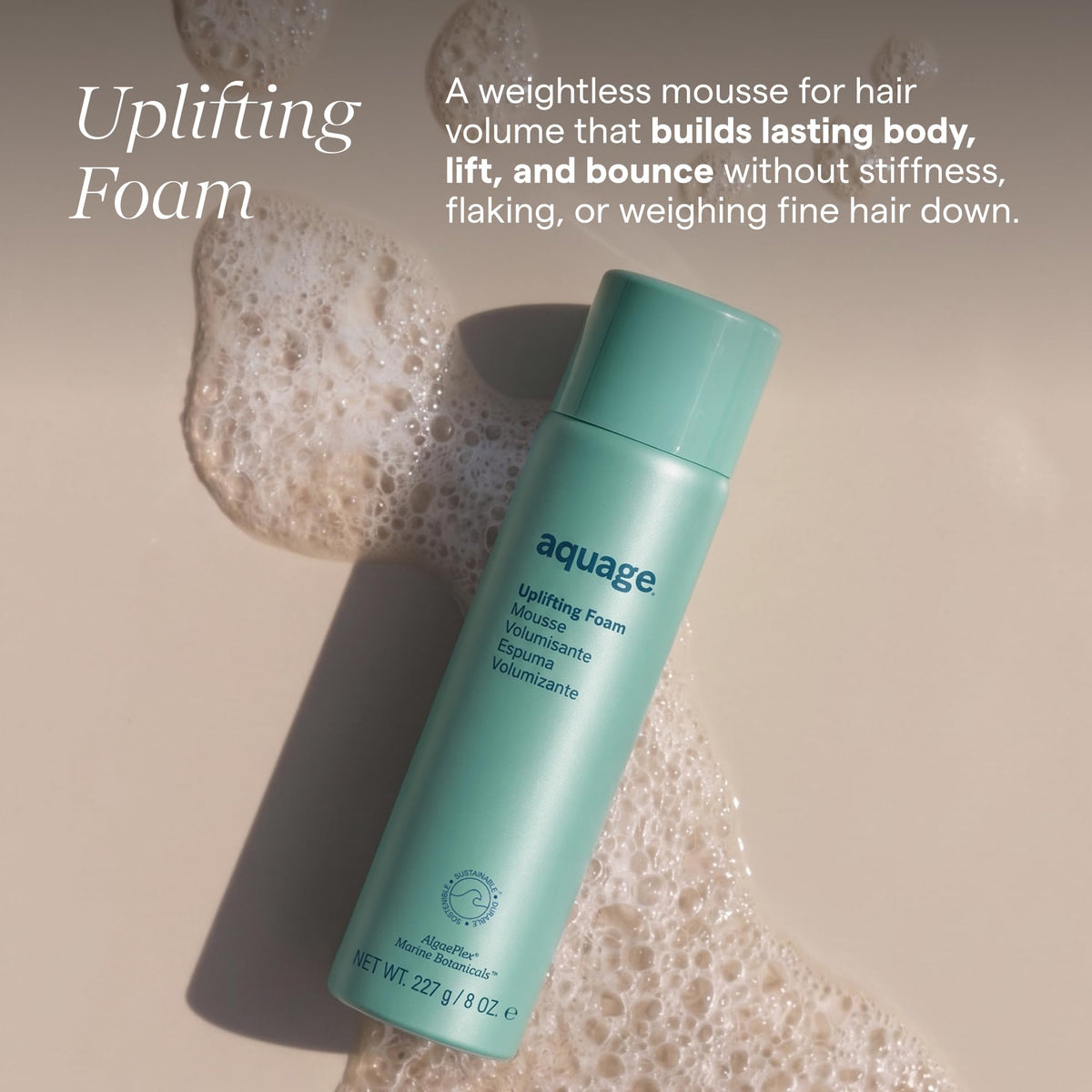 Aquage Uplifting Foam Hair Mousse 10 oz back view