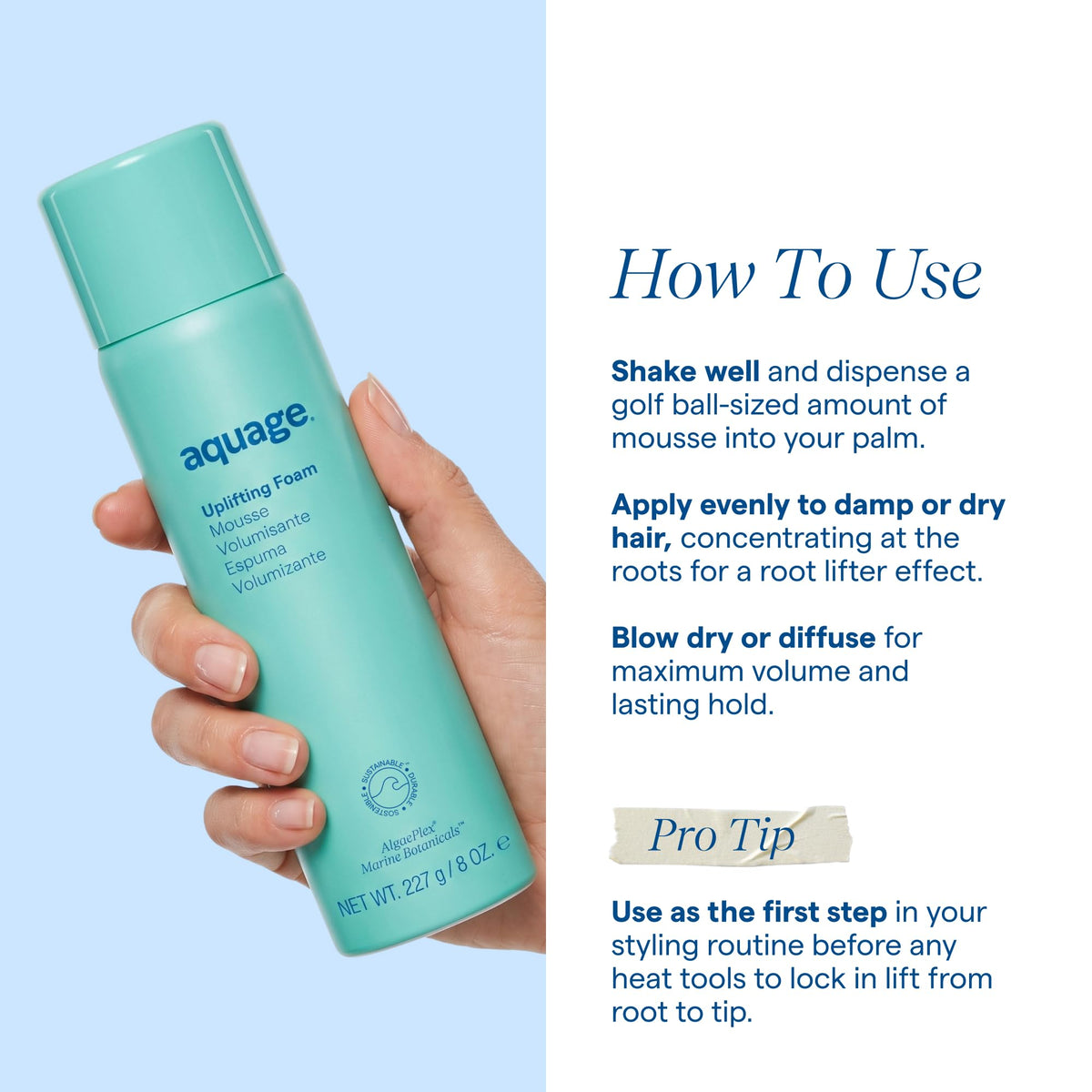 Aquage Uplifting Foam Hair Mousse texture close-up