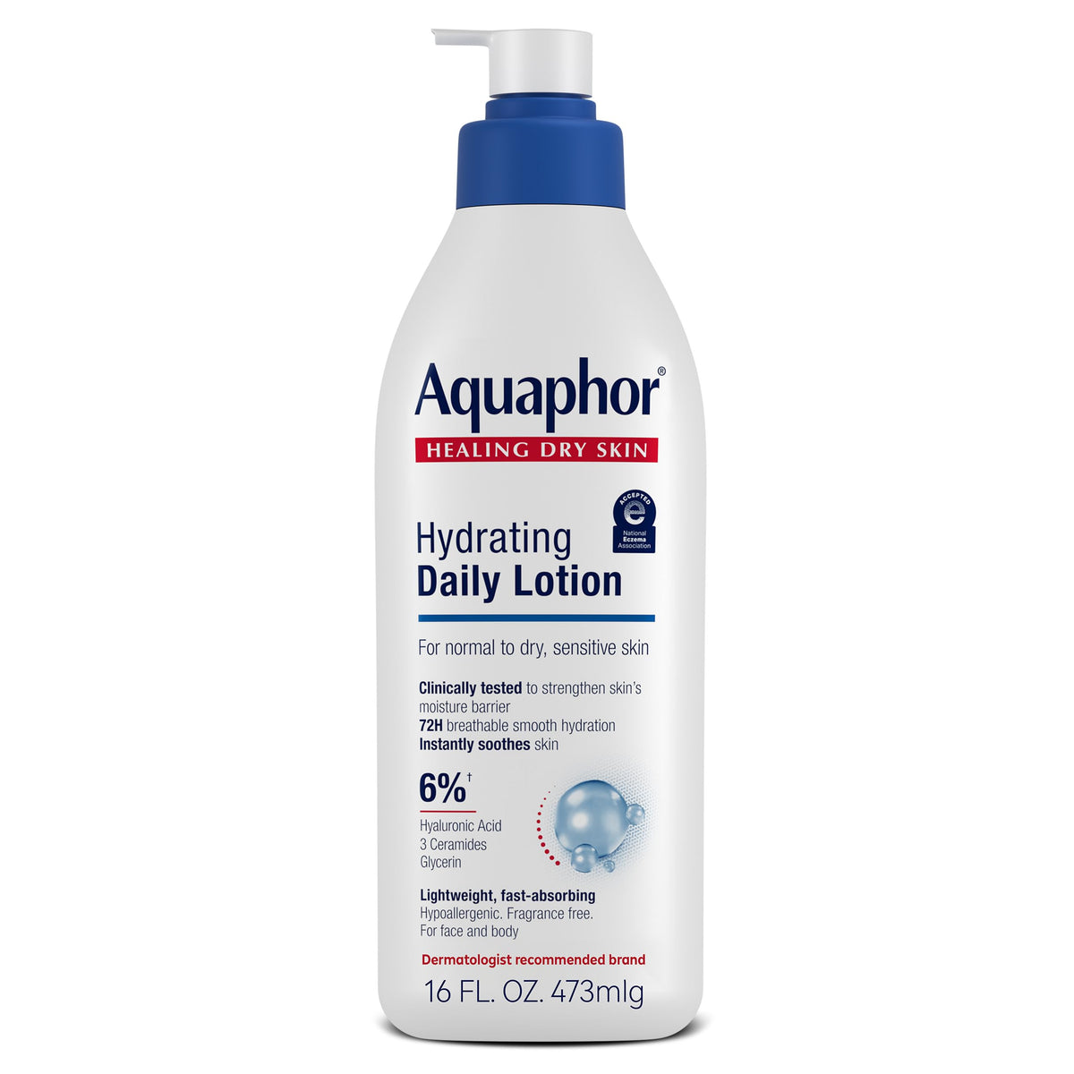 Aquaphor Daily Hydrating Lotion 16 FL OZ front view