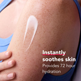 Aquaphor Daily Hydrating Lotion with ingredients displayed