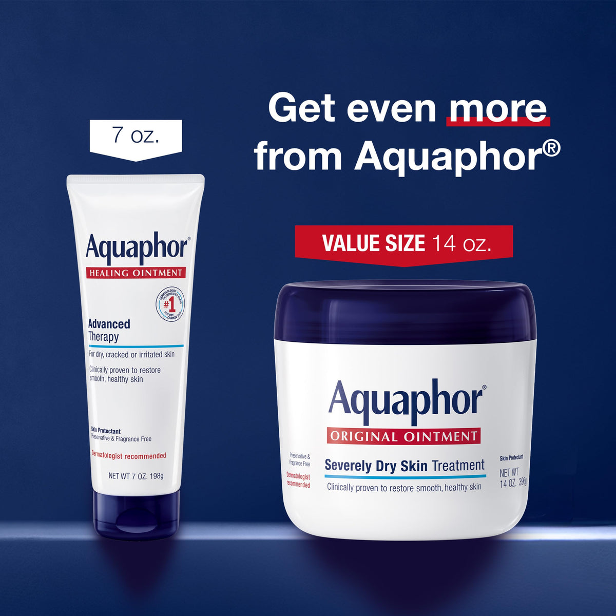 Aquaphor Healing Ointment jar with lid open