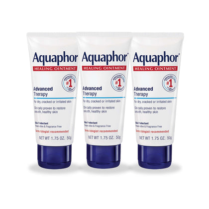 Aquaphor Healing Ointment three 1.75 oz tubes front view