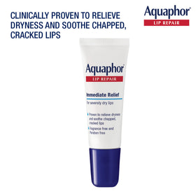Aquaphor Lip Repair Ointment back view with ingredient list