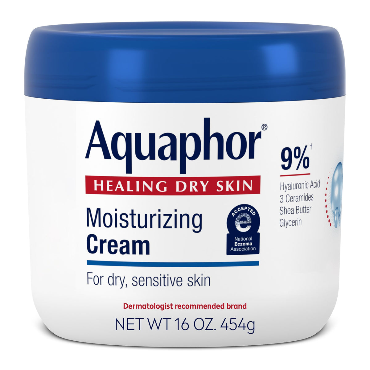Aquaphor Moisturizing Cream 16 oz jar front view