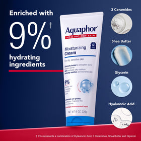 Aquaphor Moisturizing Cream application on dry skin