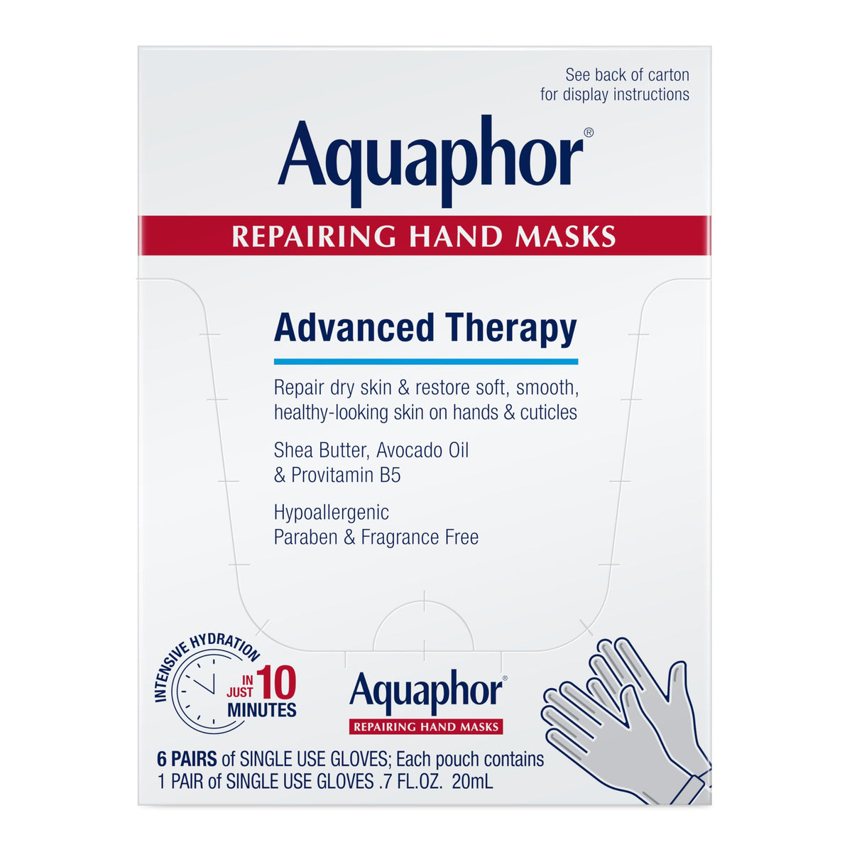 Aquaphor Repairing Hand Masks packaging front view