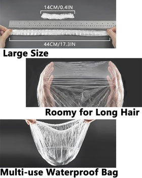 Aquior shower cap being used as a shoe cover