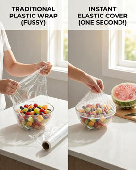 Aquior shower cap showing its thickness and elasticity