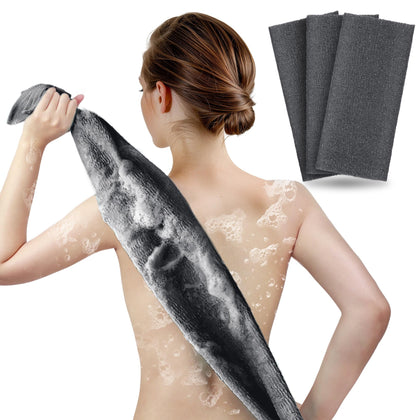 ARCH&M Exfoliating Washcloth 3 Pack in black, front view