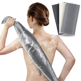 ARCH&M Exfoliating Washcloth 3 Pack in grey, black, and off-white