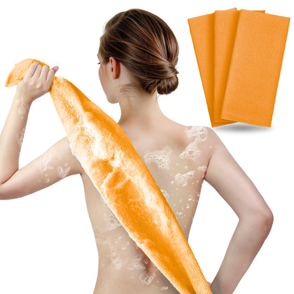 ARCH&M Exfoliating Washcloth & Body Scrubber 3 Pack in orange