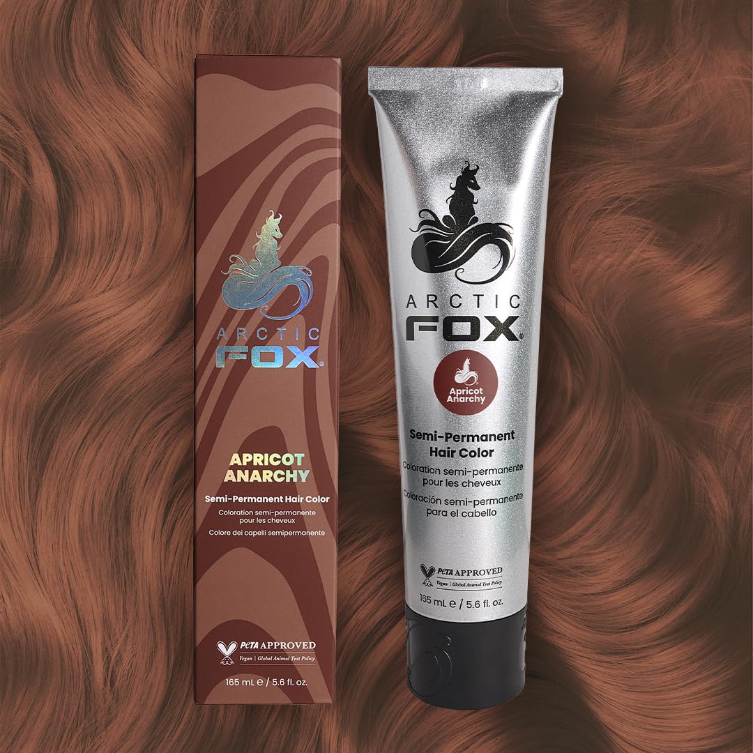 ARCTIC FOX Apricot Anarchy hair dye packaging showing 5.6 fl oz size