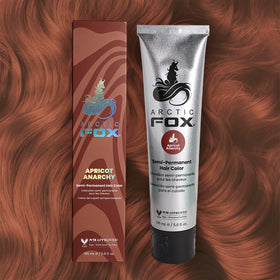 ARCTIC FOX Apricot Anarchy hair dye packaging showing 5.6 fl oz size