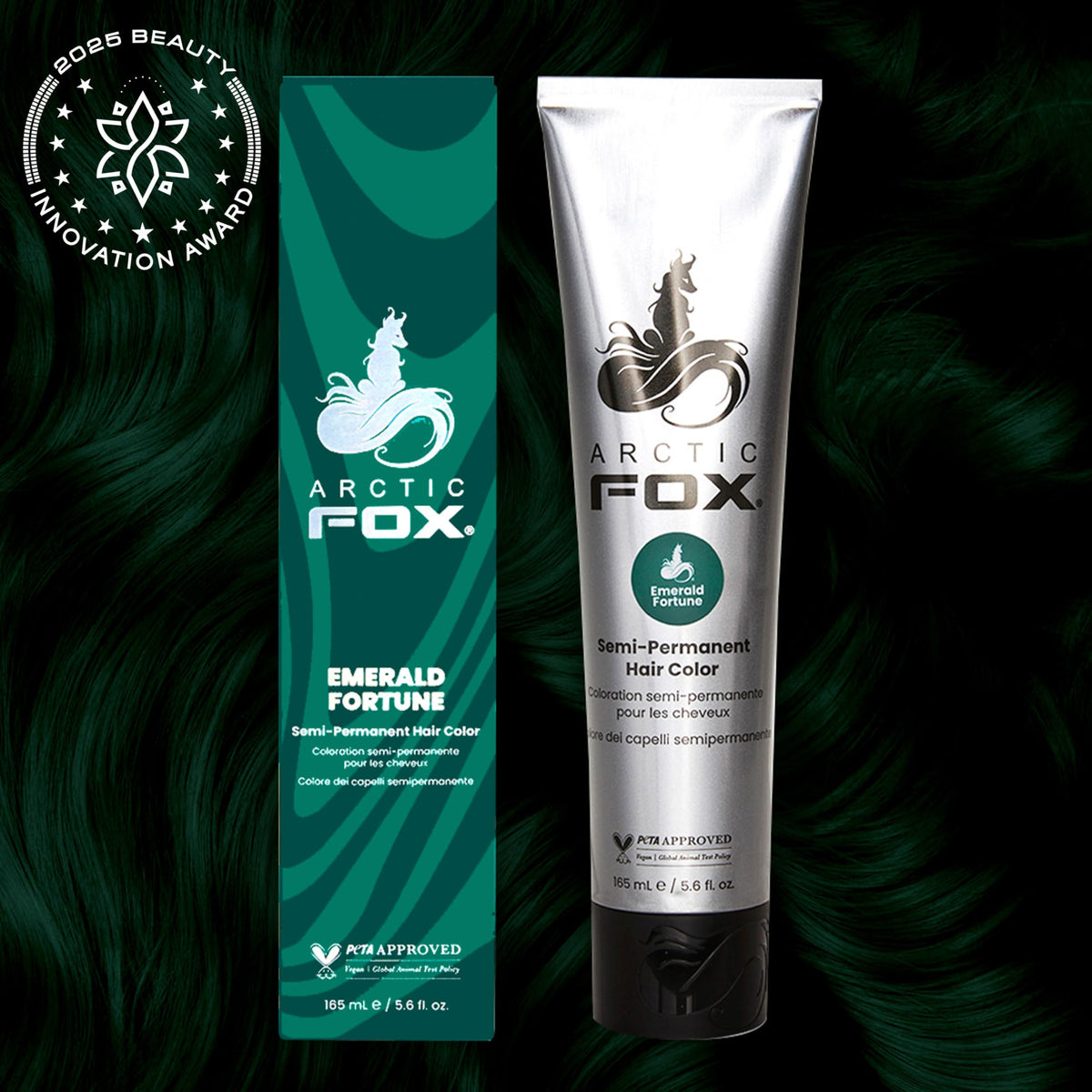 ARCTIC FOX Emerald Fortune hair dye packaging