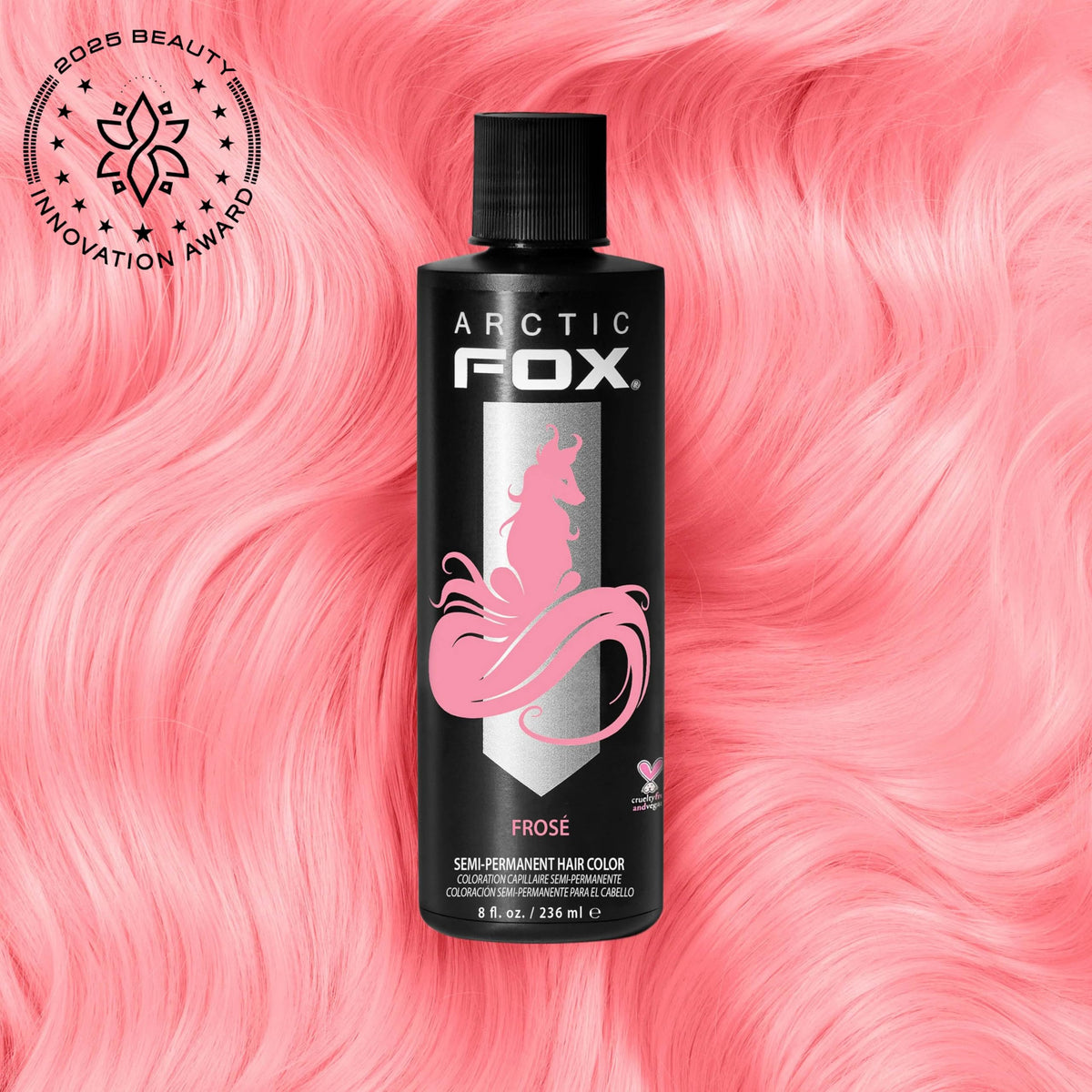 ARCTIC FOX Frose hair dye packaging with vibrant pink colour