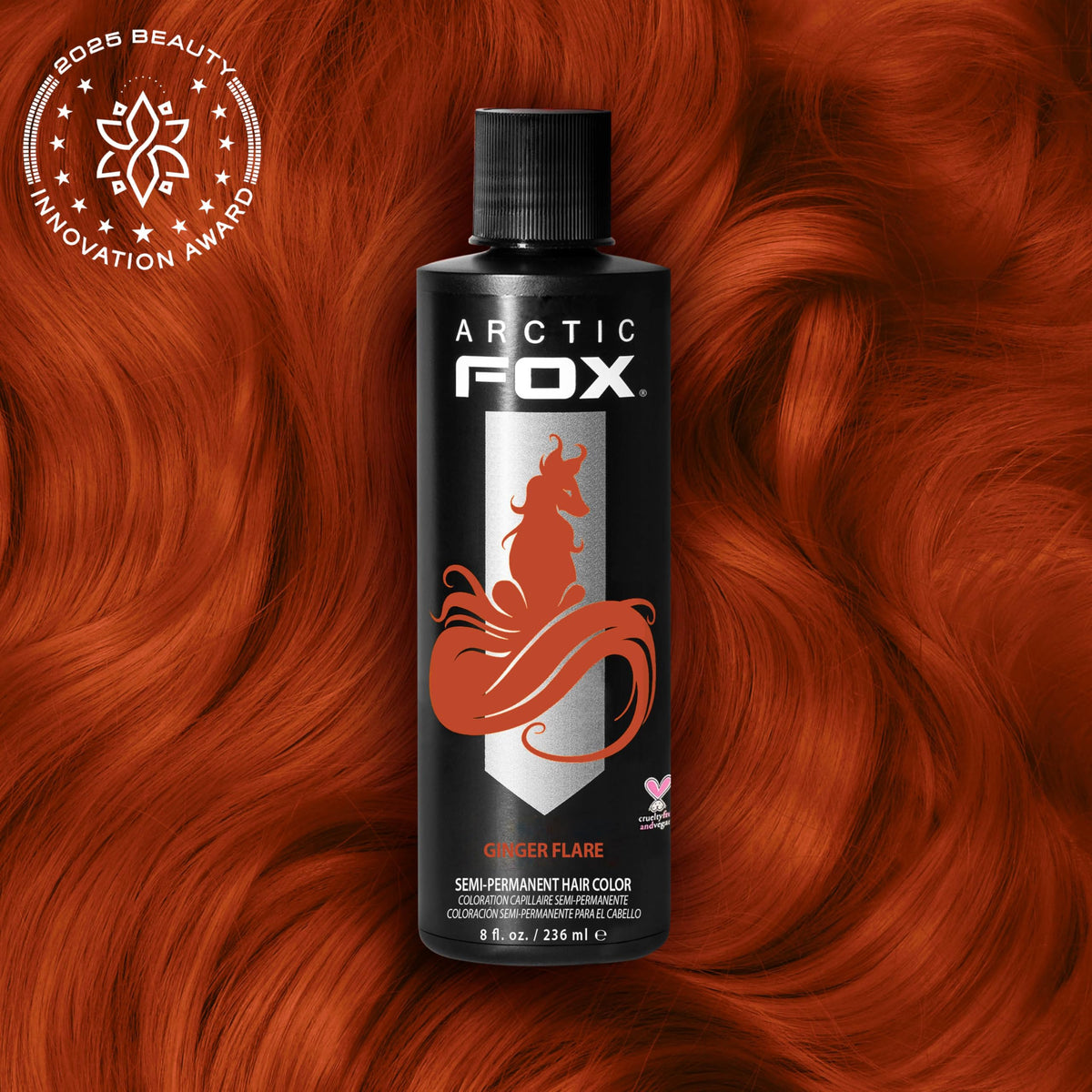 ARCTIC FOX Ginger Flare hair dye packaging with vibrant orange colour