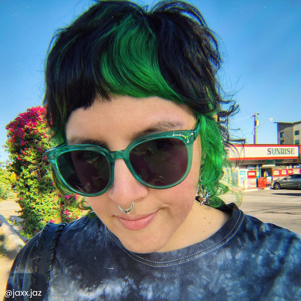 ARCTIC FOX hair dye Iris Green on pre-lightened hair