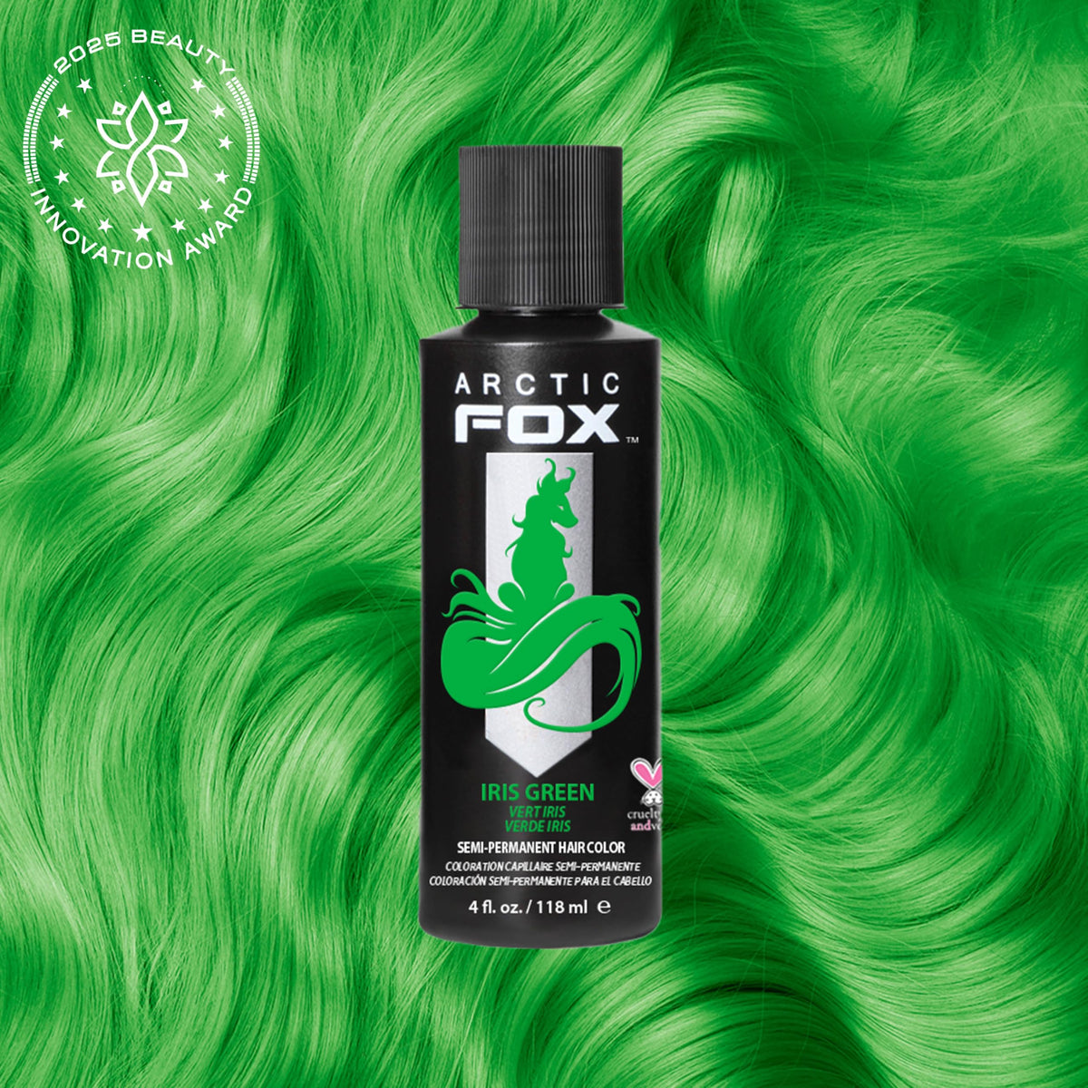 ARCTIC FOX Iris Green hair dye tube with vibrant colour