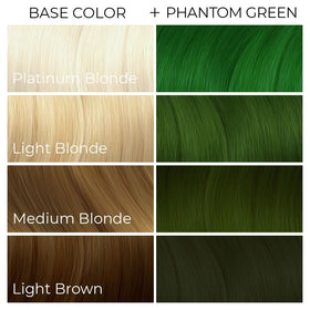 ARCTIC FOX Phantom Green hair dye results on pre-lightened hair