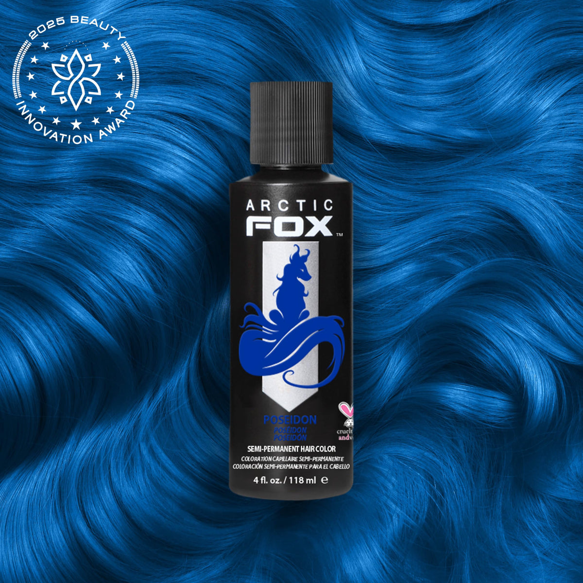 ARCTIC FOX Poseidon Blue hair dye packaging side view